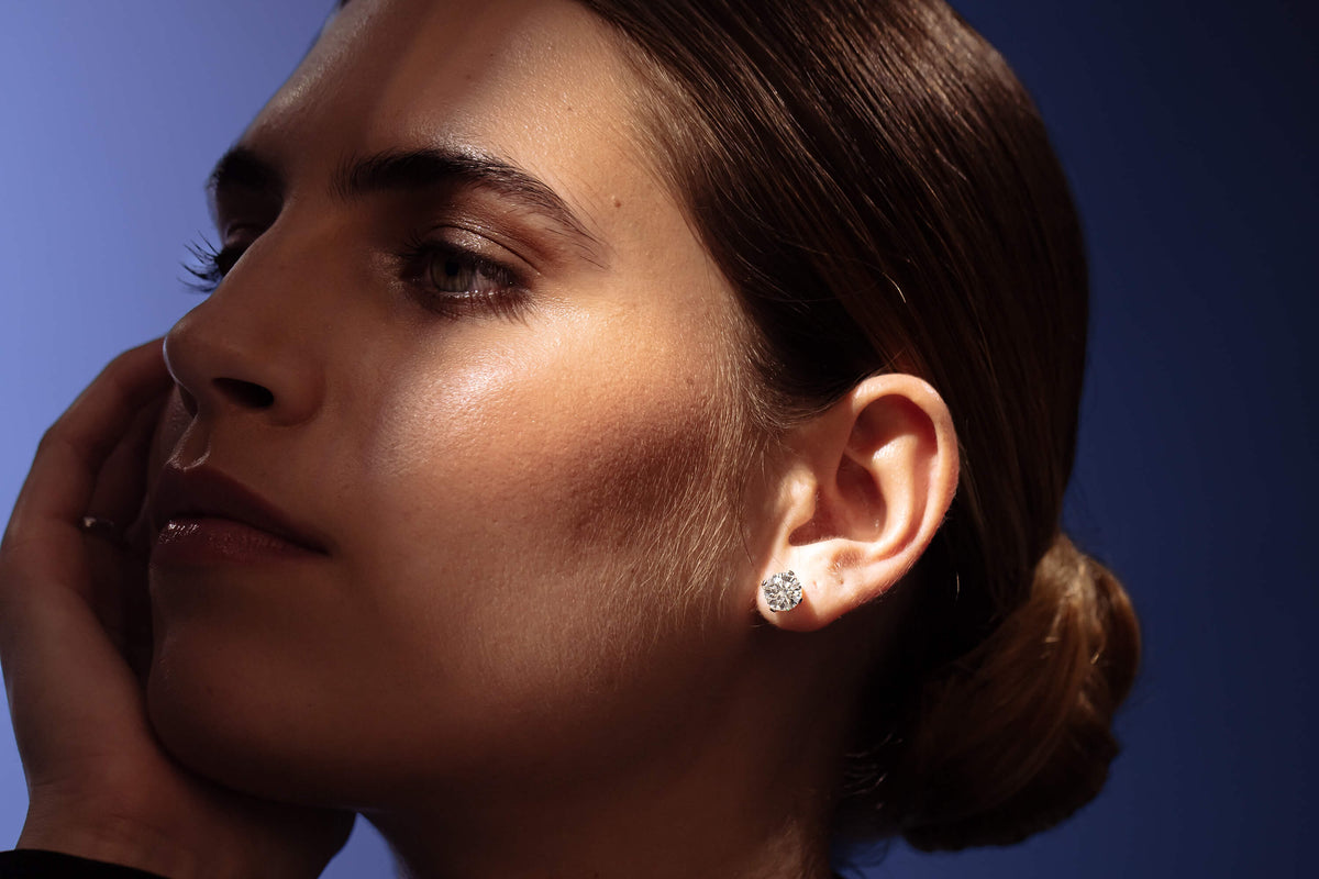 Model wearing 4.00ct Diamond Blossom Studs