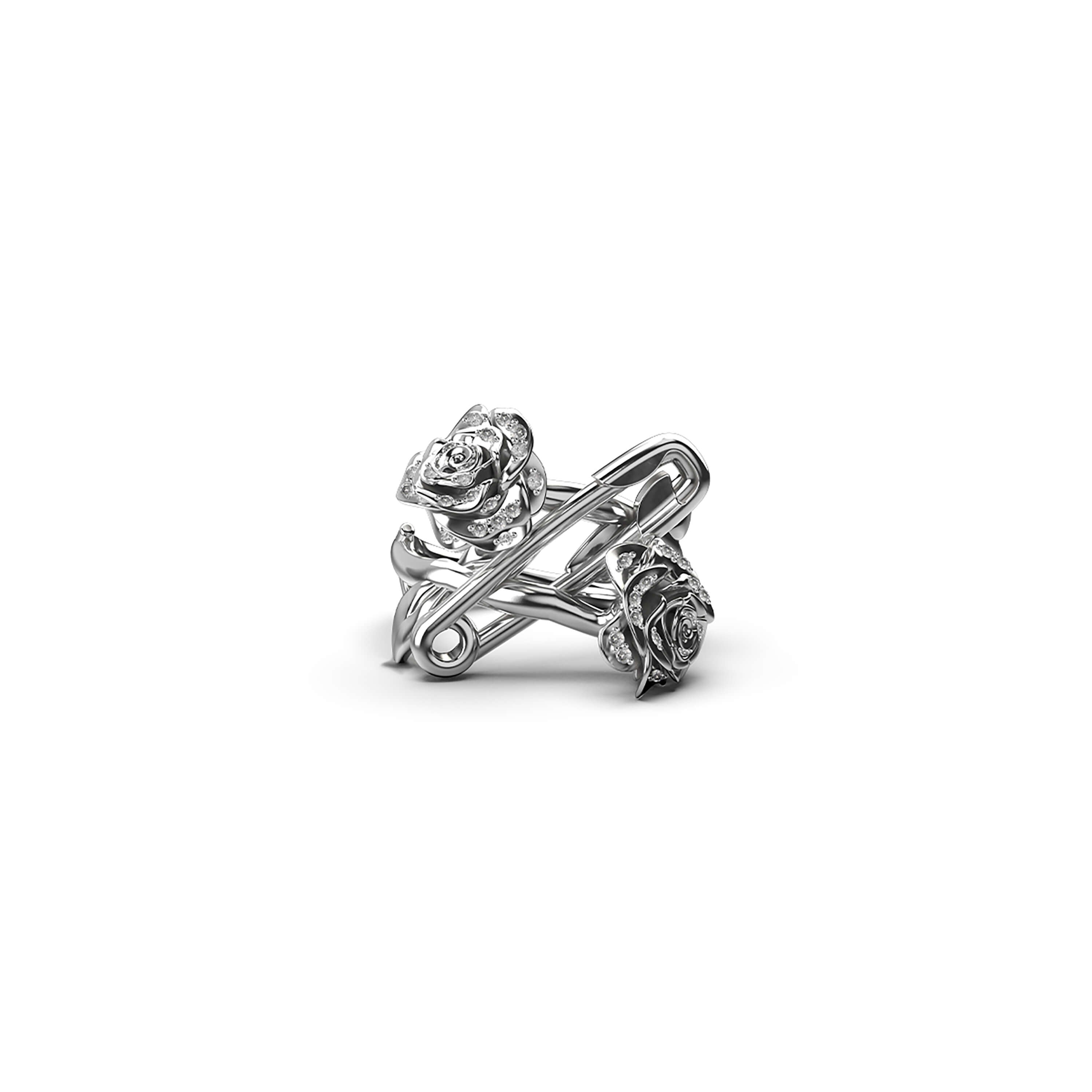 Stolen Girlfriends Club Dusted Rose Pin Ring - Sterling Silver