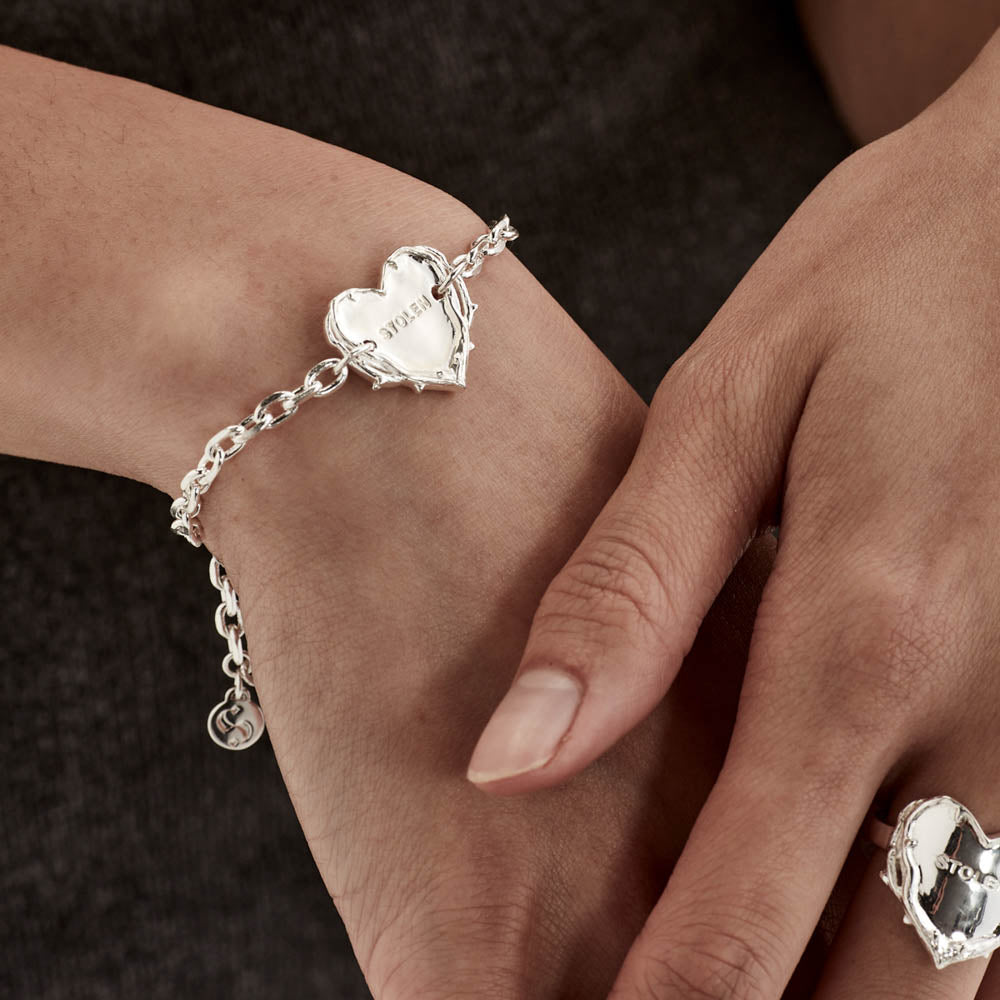 Stolen Girlfriends Club Thorned Heart Bracelet Sterling Silver Walker Hall