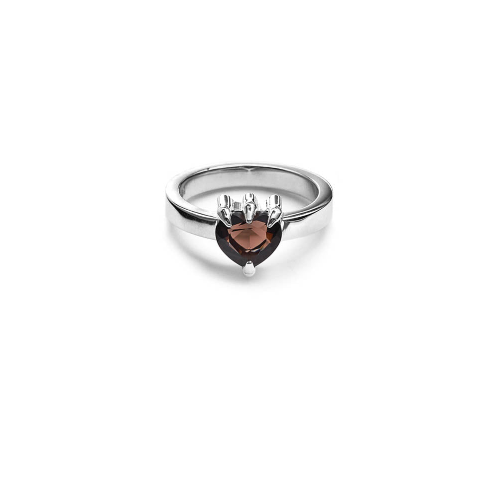 Stolen Girlfriends Club Baby Claw Ring - Sterling Silver & Espresso Quartz  - Walker & Hall