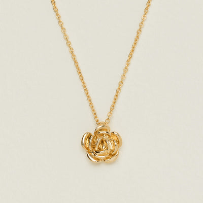 18ct Yellow Gold Albertine Rose Pendant - Necklace - Walker & Hall