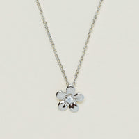 9ct White Gold Diamond Flower Pendant - Necklace - Walker & Hall