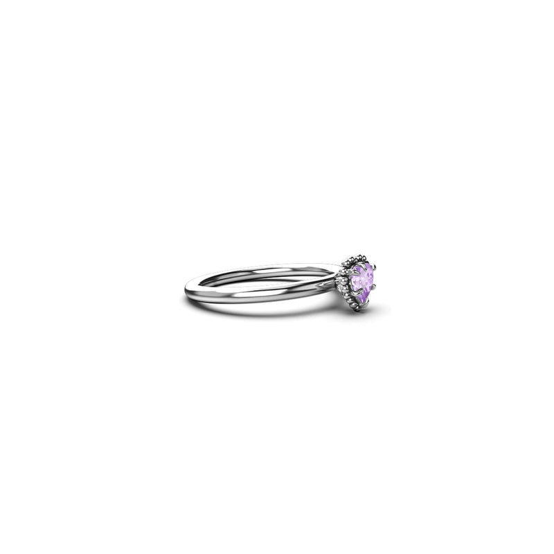 Stolen Girlfriends Club Dahlia's Heart Ring - Pink Amethyst - Ring - Walker & Hall