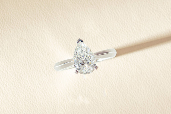 Pear cut diamond engagement ring