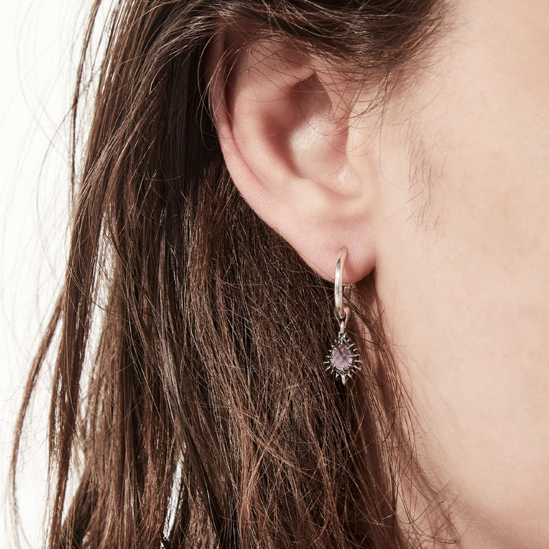 Stolen Girlfriends Club Jagged Teardrop Earrings - Amethyst - Earrings - Walker & Hall