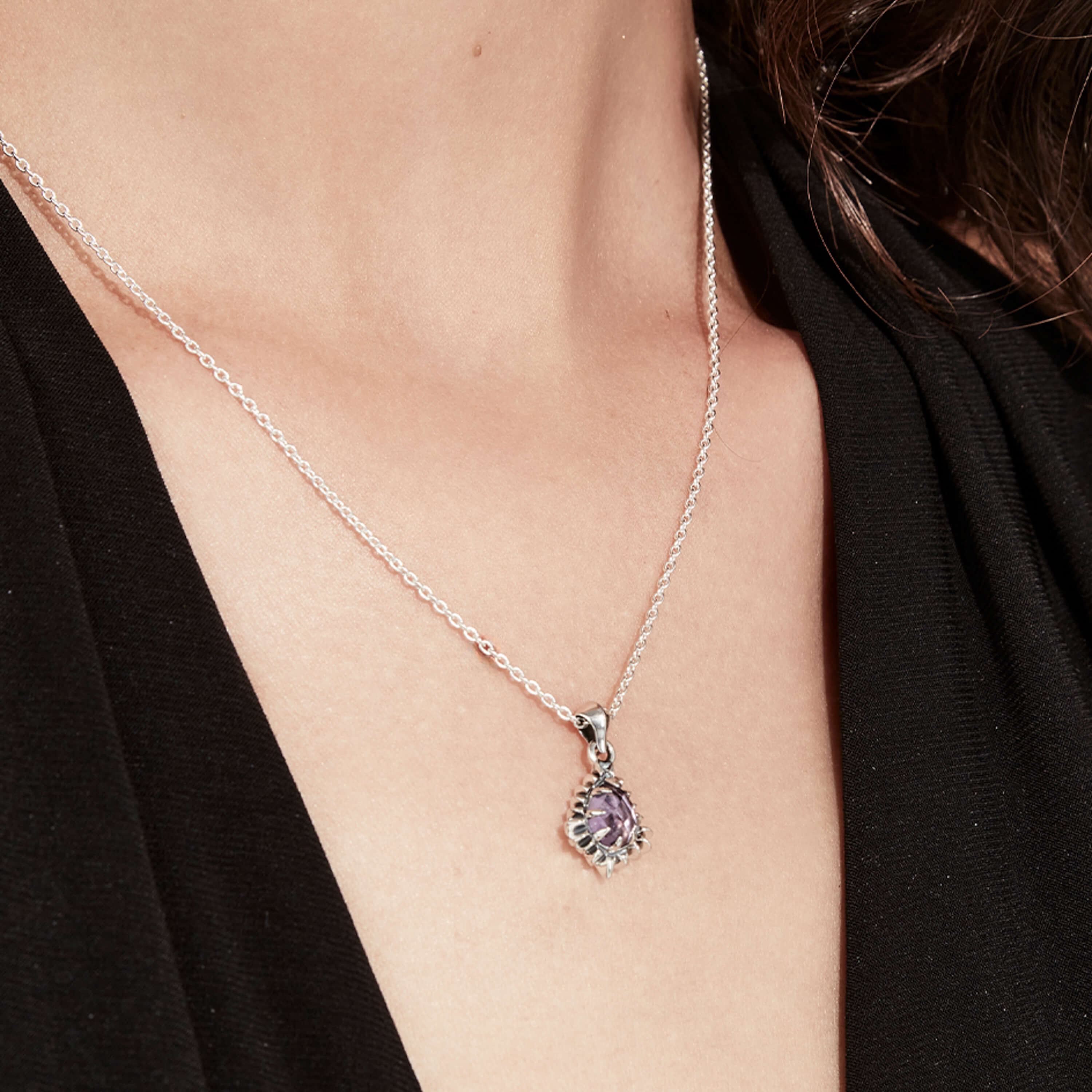 Stolen Girlfriends Club Jagged Teardrop Necklace - Amethyst