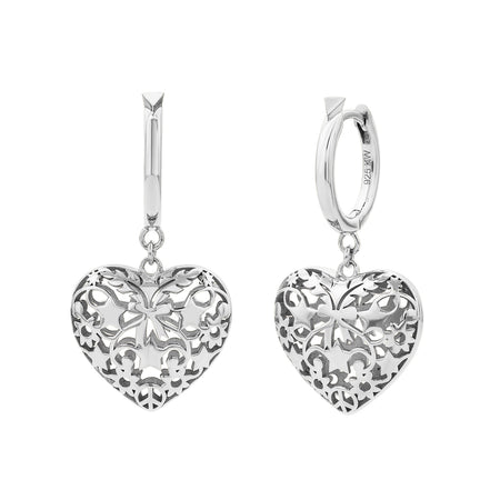 Karen Walker Heart Thrills Hoop Earrings - Sterling Silver - Earrings - Walker & Hall