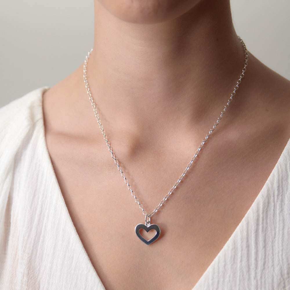 Personalised Girls Sterling Silver Small Heart Diamond Locket 