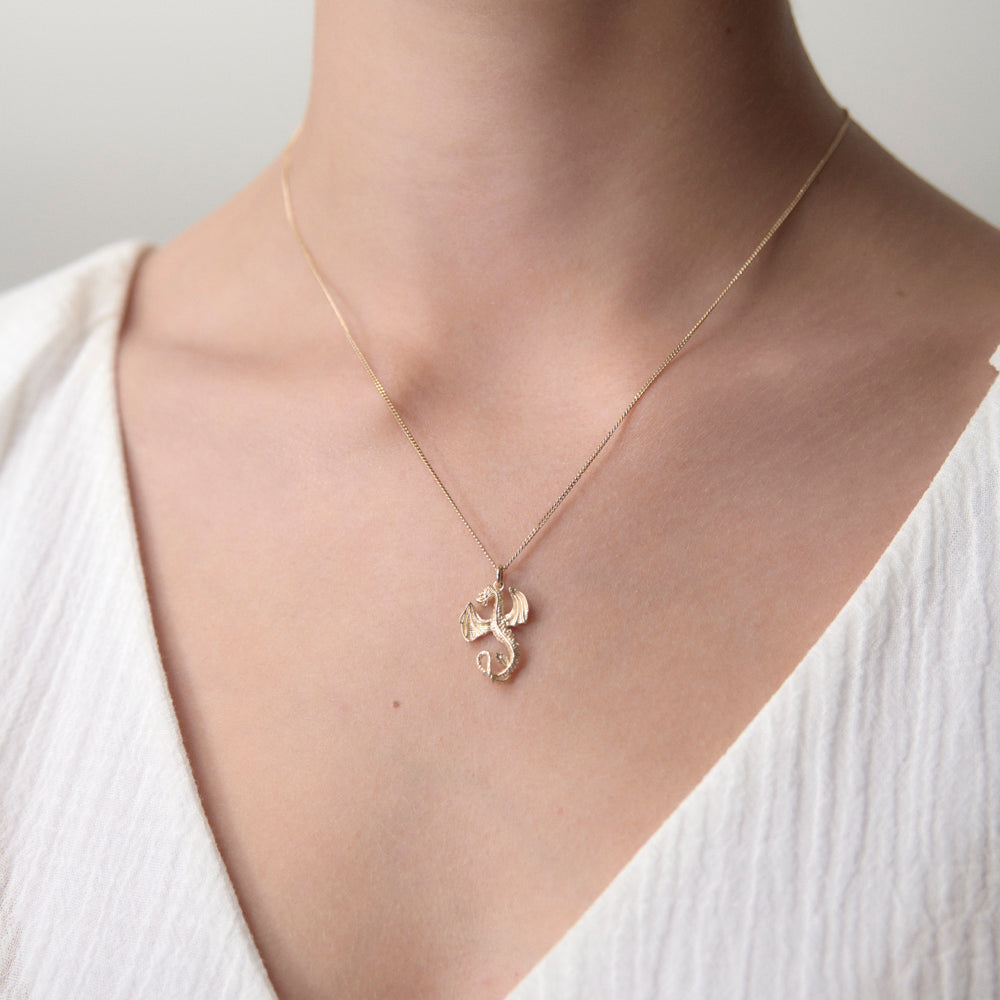 Karen Walker Lunar Dragon Necklace 9ct Yellow Gold Walker Hall