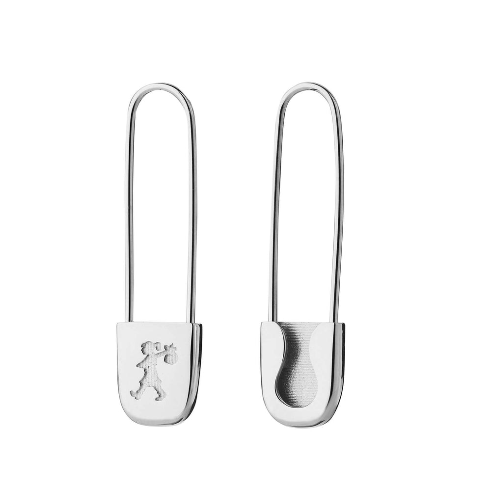 Karen Walker Runaway Safety Pin Earrings - Sterling Silver