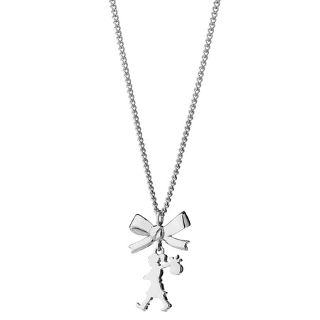 Karen Walker Mini Girl with a Bow Necklace - Sterling Silver