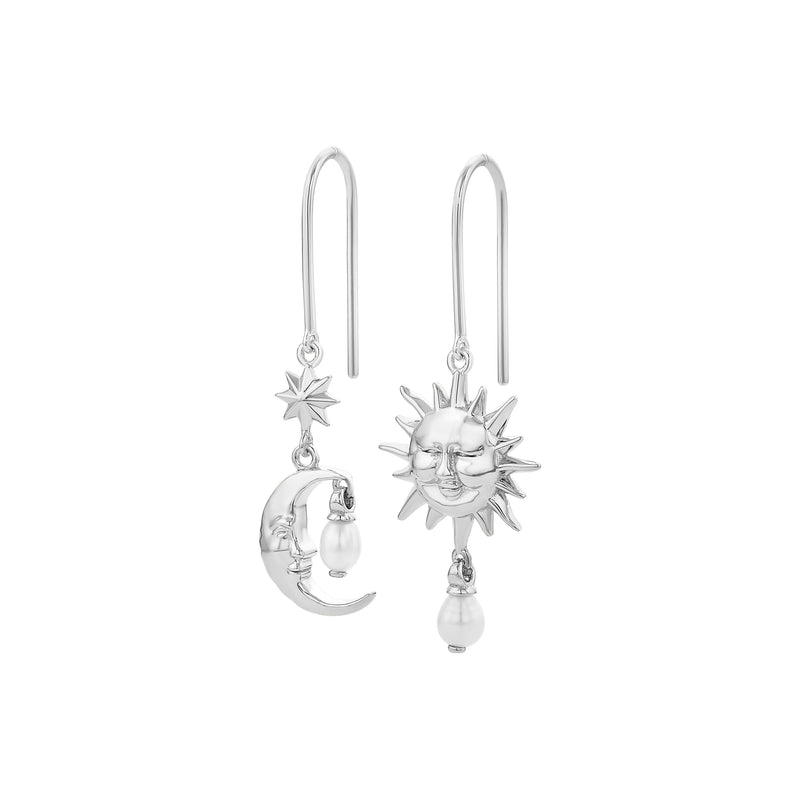 Karen Walker Sun & Moon Earrings - Sterling Silver-Earrings-Walker & Hall