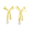 Karen Walker Pearl Bow Earrings - Gold Plated - Earrings - Walker & Hall