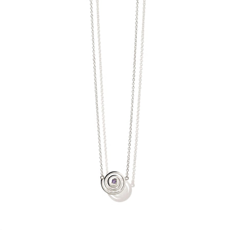 Meadowlark Amethyst Spiral Necklace - Sterling Silver