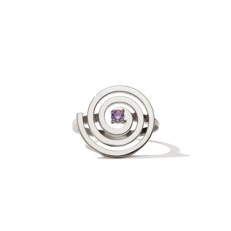 Meadowlark Amethyst Spiral Ring Set - Sterling Silver