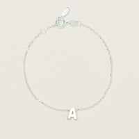 Sterling Silver Noted Letter Bracelet (Charm + Chain) - Bracelet - Walker & Hall
