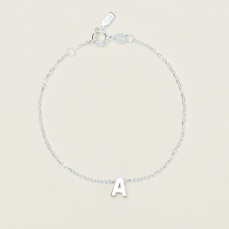 Sterling Silver Noted Letter Bracelet (Charm + Chain) - Bracelet - Walker & Hall