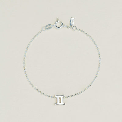 Sterling Silver Noted Zodiac Bracelet (Charm + Chain) - Necklace - Walker & Hall