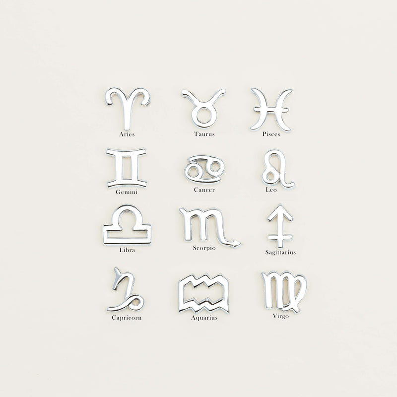 Sterling Silver Noted Zodiac Bracelet (Charm + Chain) - Necklace - Walker & Hall