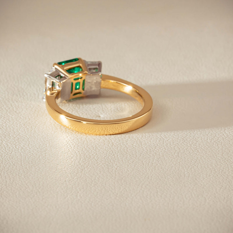 18ct Yellow Gold 1.39ct Emerald & Diamond Odyssey Ring - Ring - Walker & Hall