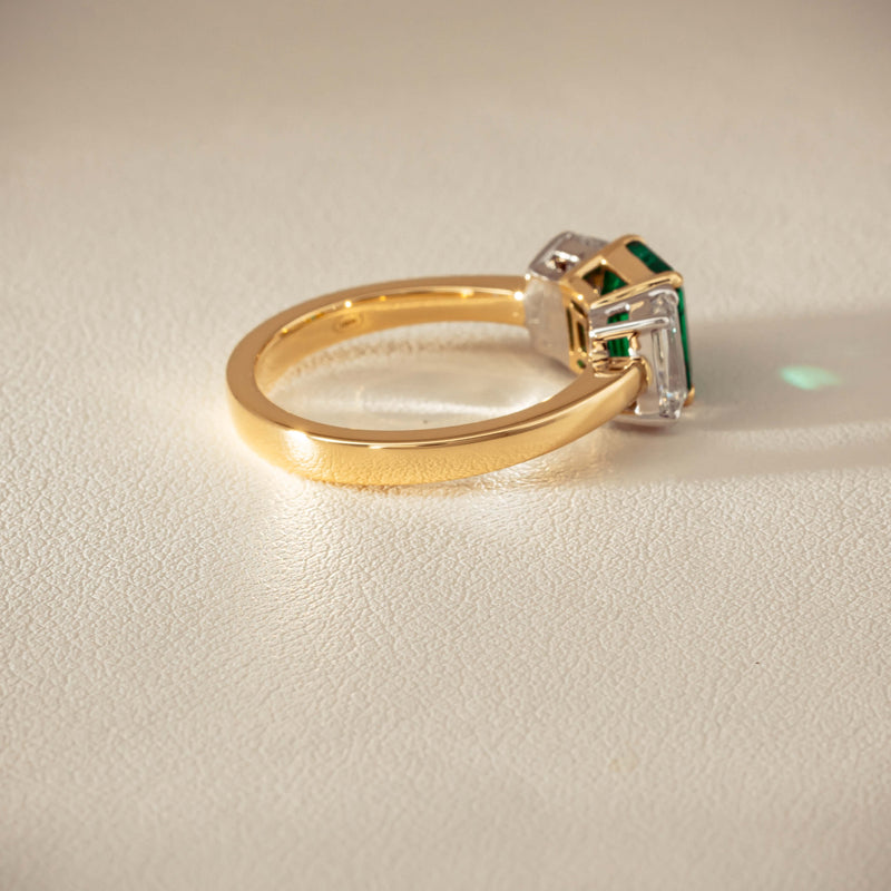 18ct Yellow Gold 1.39ct Emerald & Diamond Odyssey Ring - Ring - Walker & Hall