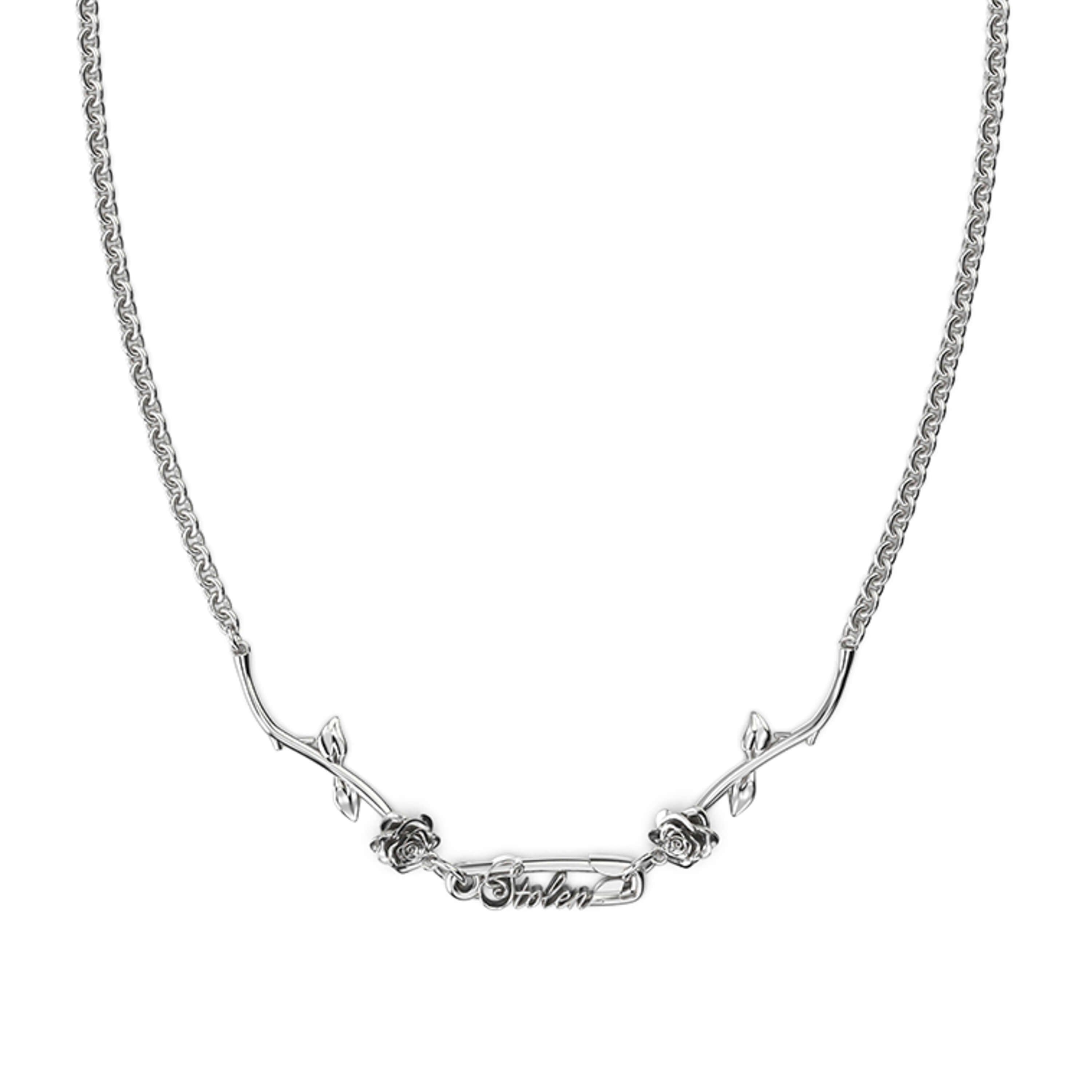 Stolen Girlfriends Club Rose Pin Necklace - Sterling Silver