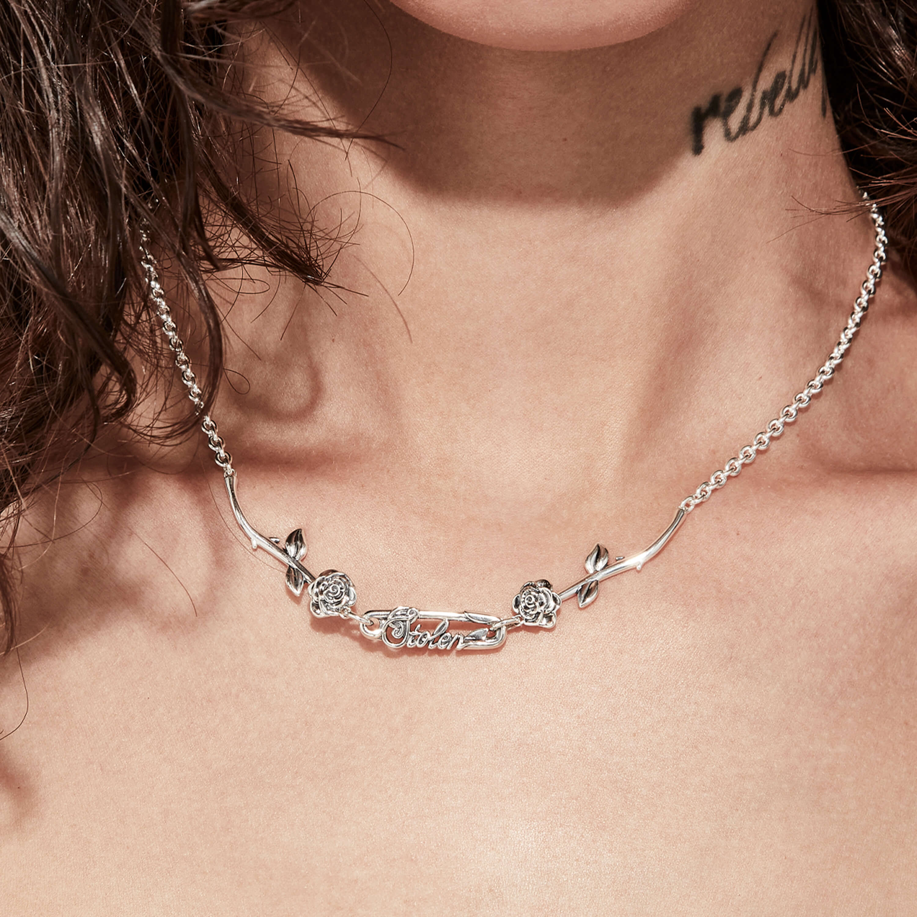 stolen girlfriends club ネックレス Stolen Girlfriends Club Rose Pin Necklace - Sterling Silver