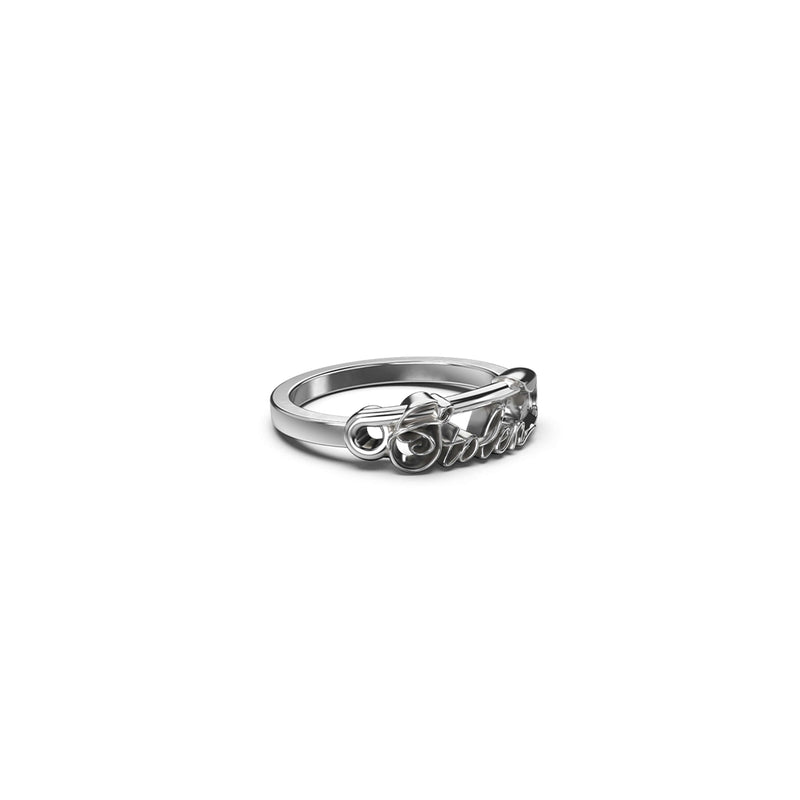 Stolen Girlfriends Club Scripted Pin Ring - Sterling Silver - Ring - Walker & Hall
