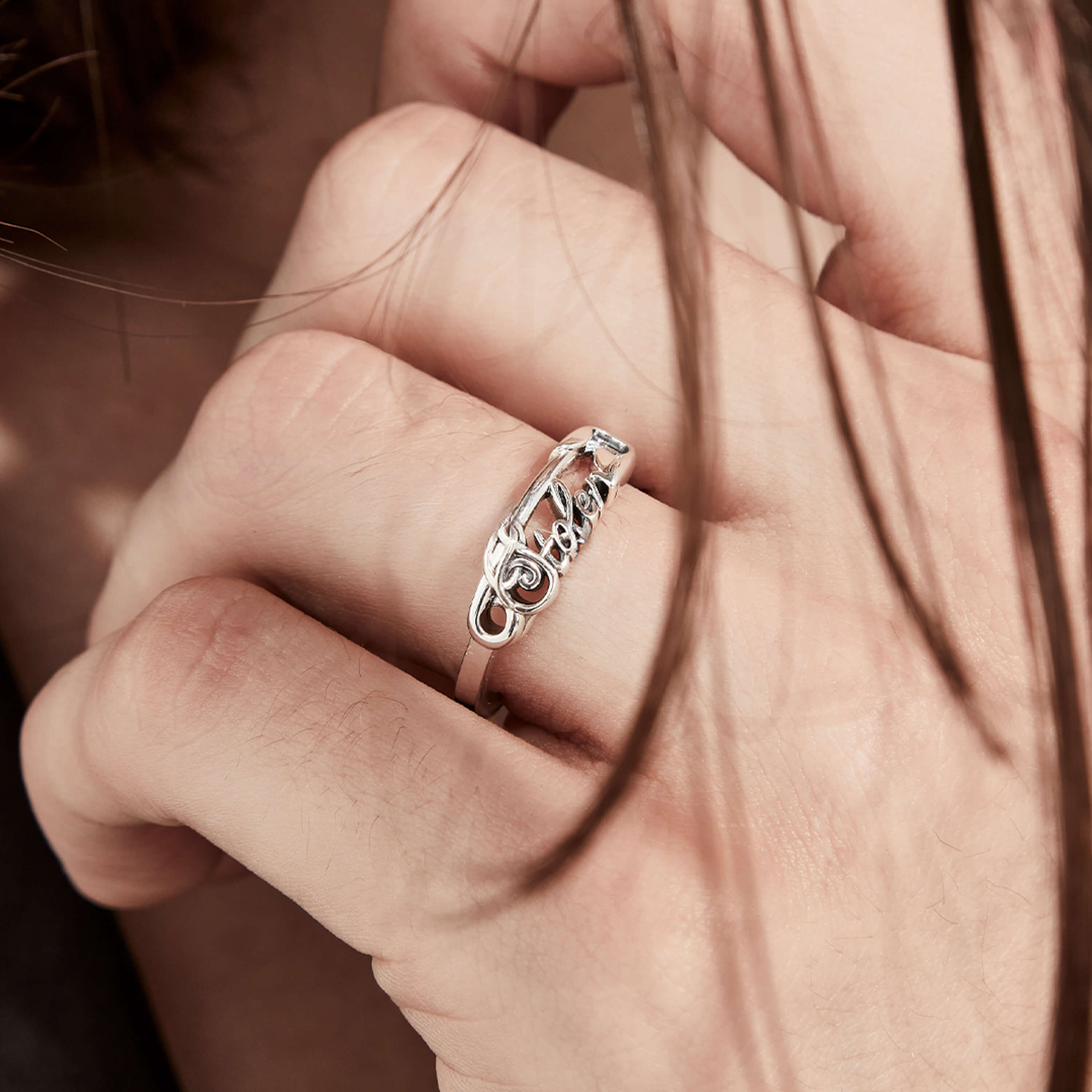 Stolen Girlfriends Club Scripted Pin Ring - Sterling Silver
