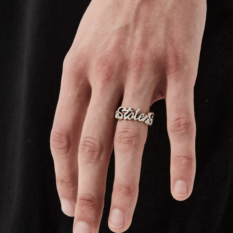 Stolen Girlfriends Club Sentimental Script Ring - Silver - Ring - Walker & Hall