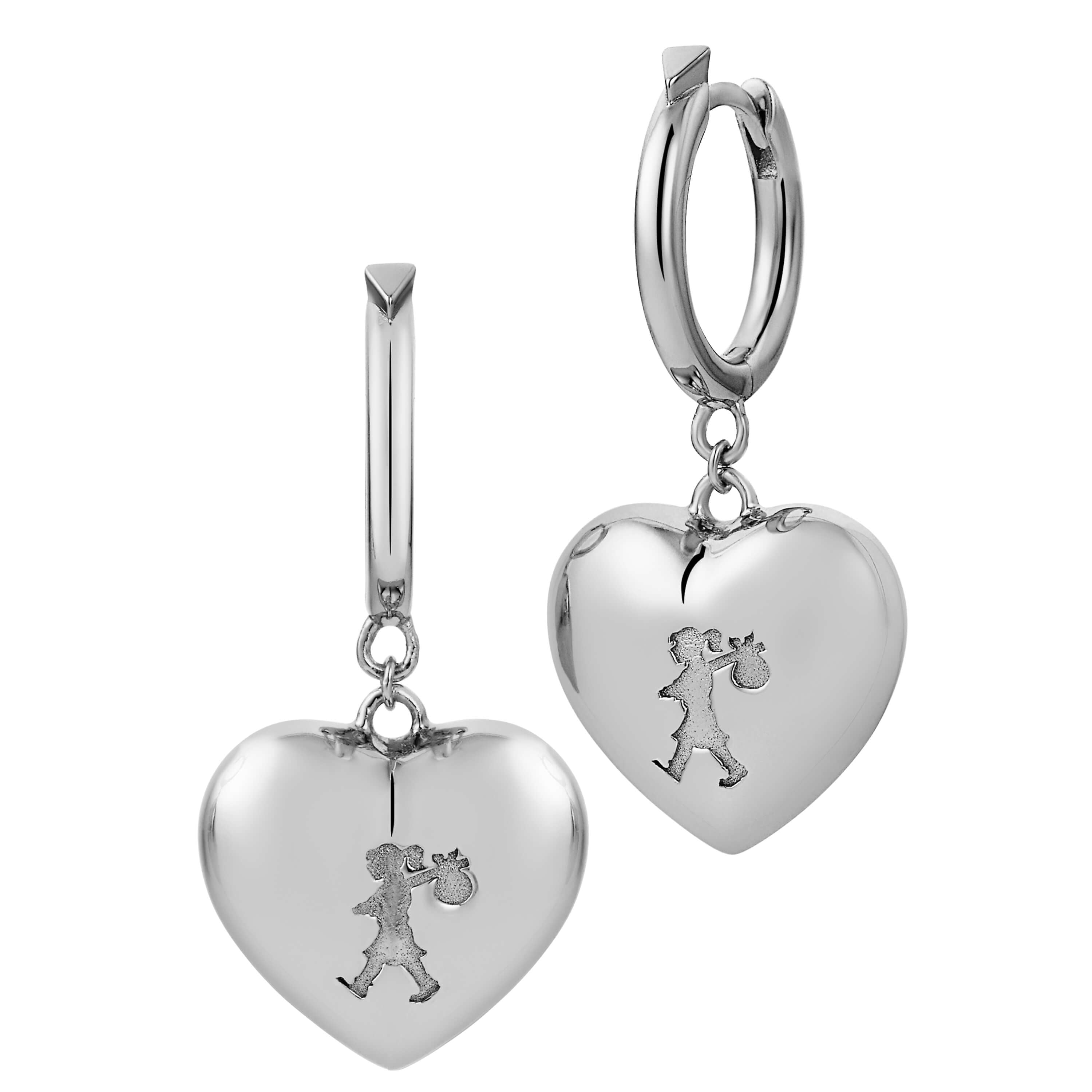 Karen Walker x Walker Hall Runaway Heart Earrings Sterling Silver