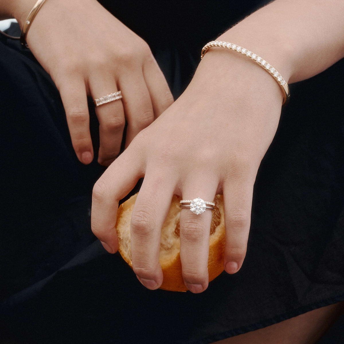 Model wearing Natural Diamond Cosmopolitan ring