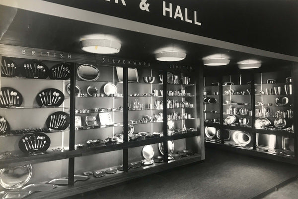 Black and white photograph of original Walker & Hall store