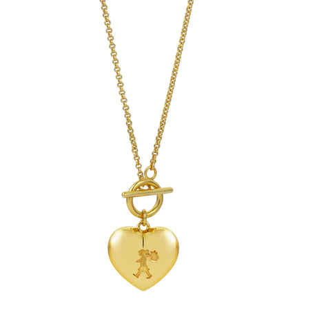 Karen Walker x Walker & Hall Runaway Heart Fob Necklace - Gold Plated