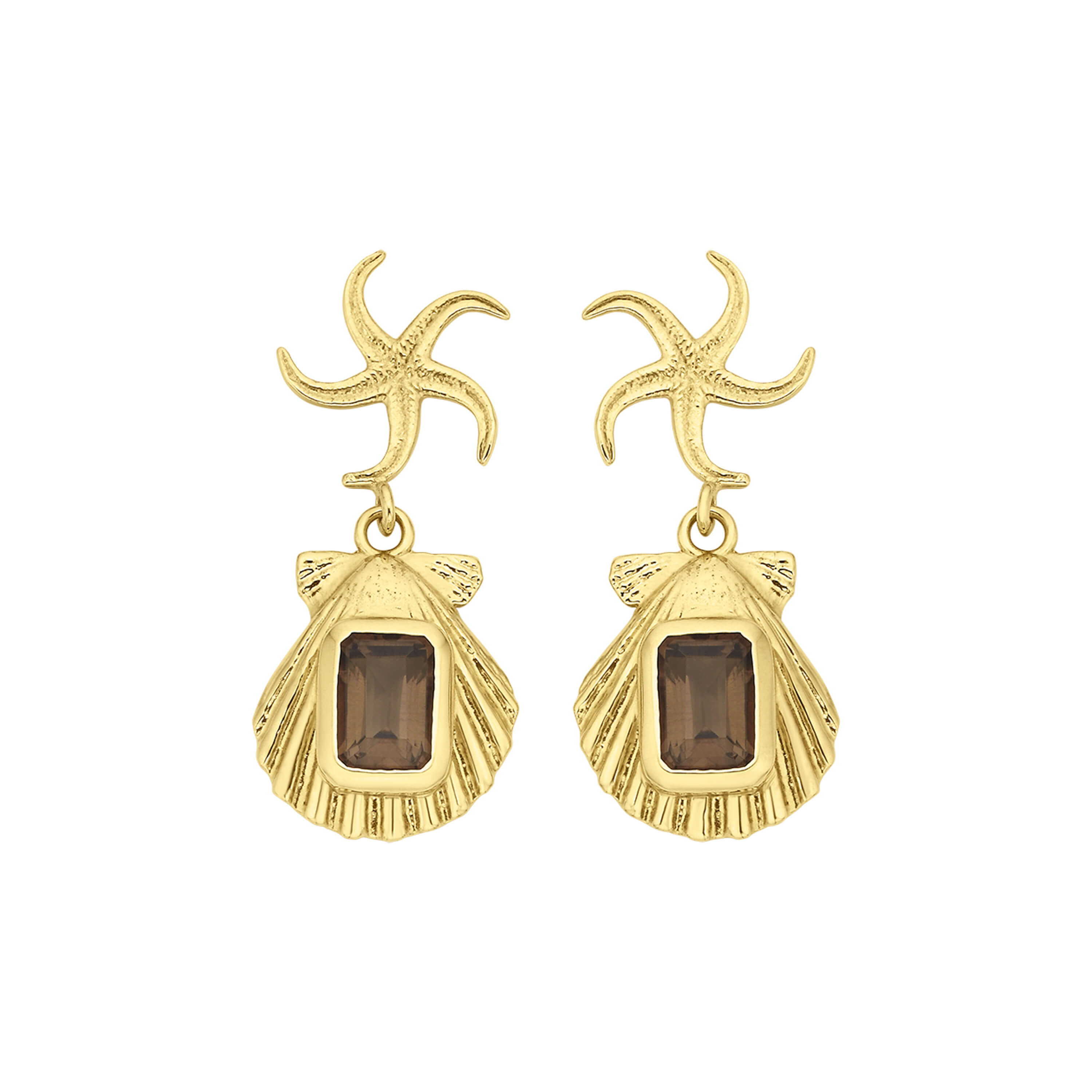 Zoe & Morgan Alara Earrings - Gold Vermeil & Smoky Quartz – Walker