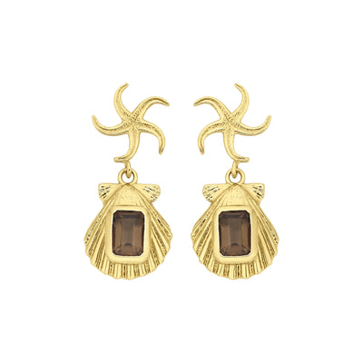 Zoe & Morgan Alara Earrings - Gold Vermeil & Smoky Quartz - Earrings - Walker & Hall