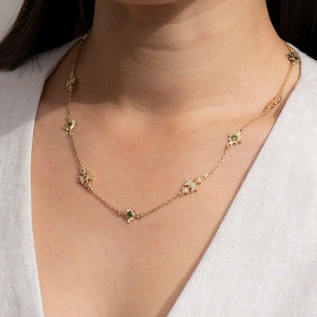 Zoe & Morgan Ayllu Necklace - Gold Plated & Chrome Diopside - Necklace - Walker & Hall