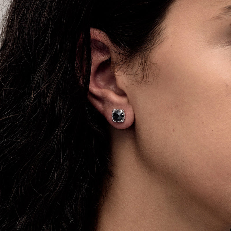 Stolen Girlfriends Club Mini Claw Earrings - Silver & Onyx - Earrings - Walker & Hall