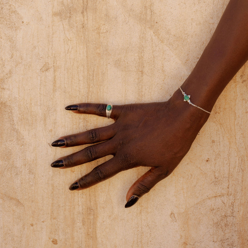 Zoe & Morgan Esmeralda Ring - Sterling Silver & Emerald