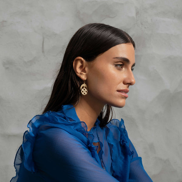 Model wearing Zoe & Morgan Essaouira Earrings