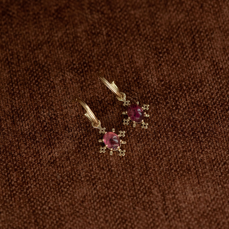 Zoe & Morgan Farah Hoops - Gold Vermeil & Pink Tourmaline - Earrings - Walker & Hall