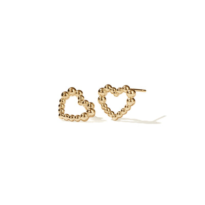 Meadowlark Fizzy Heart Studs - Gold Plated - Earrings - Walker & Hall