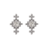 Zoe & Morgan Indie Stud Earrings - Sterling Silver & Peach Zircon