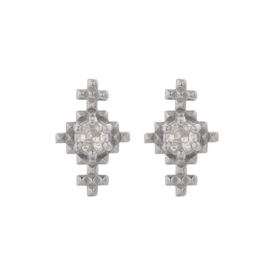 Zoe & Morgan Indie Stud Earrings - Sterling Silver & Peach Zircon