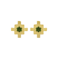 Zoe & Morgan Inka Earrings - Gold Plated & Chrome Diopside - Earrings - Walker & Hall