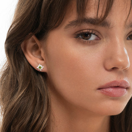 Zoe & Morgan Inka Earrings - Sterling Silver & Chrome Diopside - Earrings - Walker & Hall