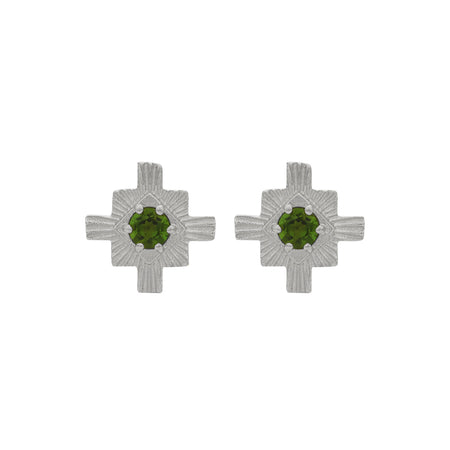 Zoe & Morgan Inka Earrings - Sterling Silver & Chrome Diopside - Earrings - Walker & Hall