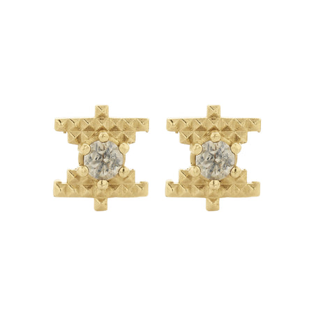 Zoe & Morgan Inti Stud Earrings - Gold Vermeil & Peach Zircon