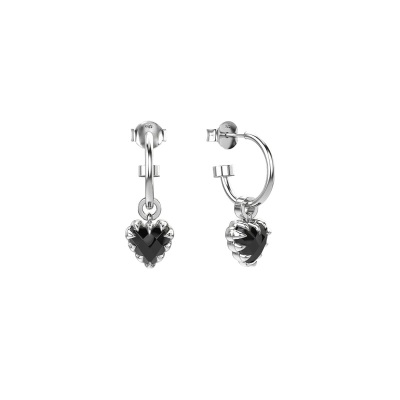 Stolen Girlfriends Club Love Anchor Earrings - Sterling Silver & Onyx - Earrings - Walker & Hall