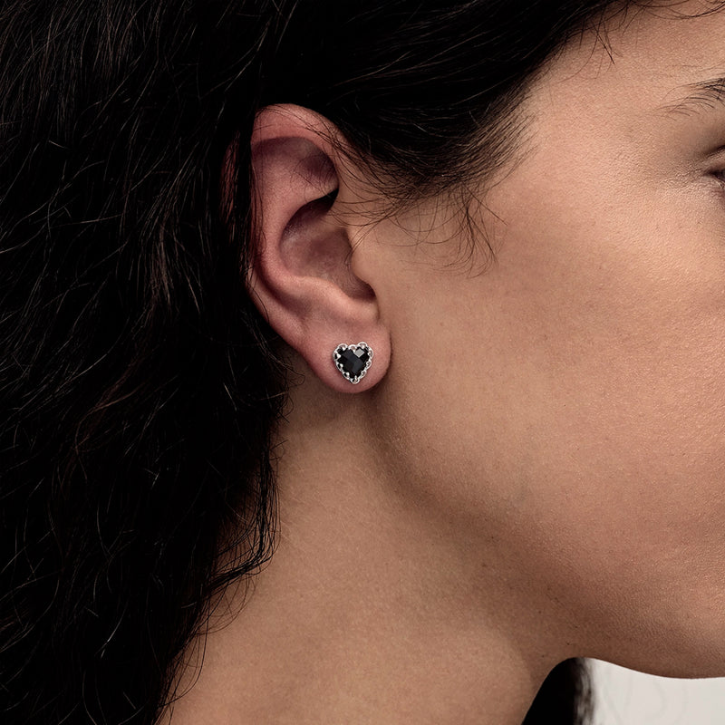 Stolen Girlfriends Club Love Claw Earrings - Sterling Silver & Onyx - Earrings - Walker & Hall